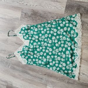 Vintage Victoria's Secret Gold Label Slip Dress in Green/White Size Medium